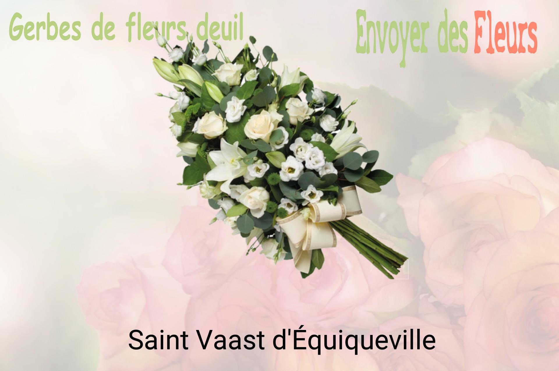 Gerbe de fleurs de deuil livrée à Saint-Vaast-d'Équiqueville